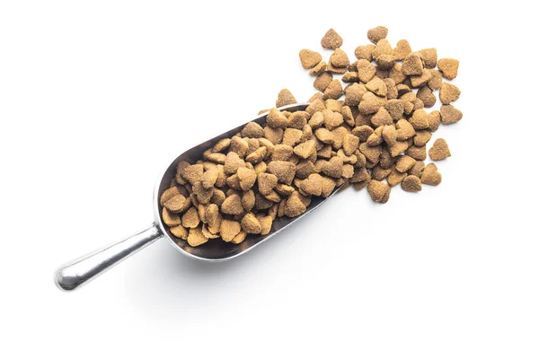 Dried Kibble Pet Food Scoop Heart Shape Dried Animal Food — Stock Photo, Image