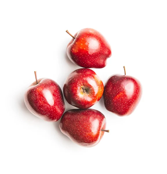 Zralé Červené Jablka Izolované Bílém Pozadí — Stock fotografie