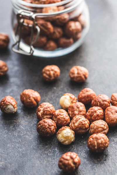 Hazelnuts Sugar Icing Old Kitchen Table — Stock Photo, Image