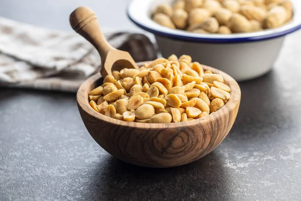 Cacahuetes Salados Tostados Nueces Crujientes Tazón — Foto de Stock