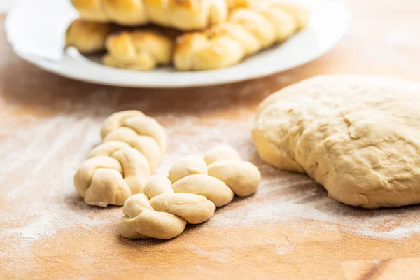 Adonan Roti Yang Belum Dipanggang Adonan Mentah Roti Yang Belum — Stok Foto