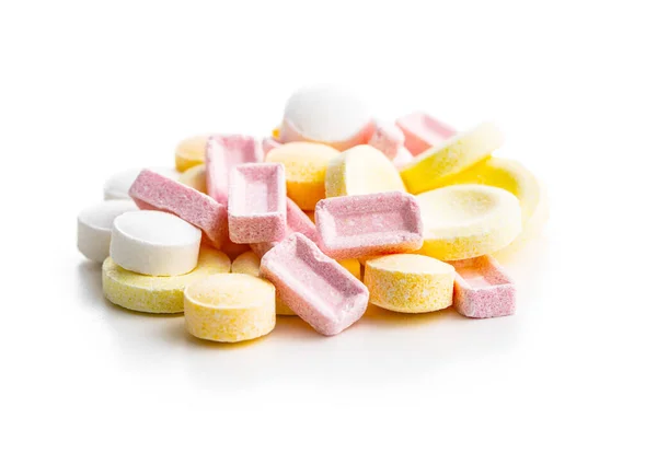 Kolorowe Cukierki Twarde Izolowane Białym Tle — Zdjęcie stockowe