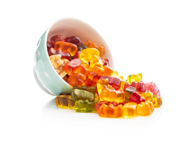 Gummibärchen Gummibonbons Bunte Bonbons Isoliert Auf Weißem Hintergrund — Stockfoto