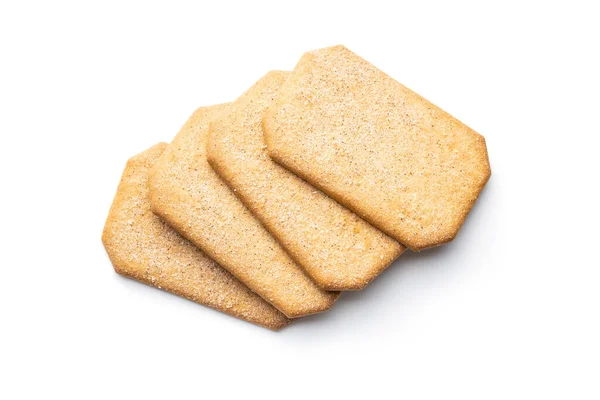 Söta Kanelkakor Smakfulla Cookies Isolerade Vit Bakgrund — Stockfoto