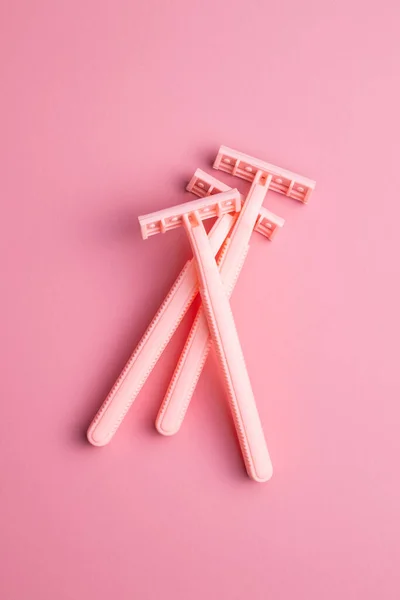 Pink Lady Shaver Women Razor Pink Background — Stock Photo, Image