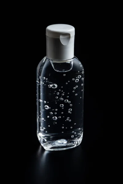 Antibacterial Cleaning Gel Coronavirus Prevention Hand Sanitizer Gel Black Background — Stock Photo, Image