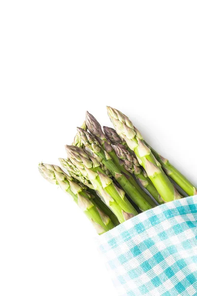 Fresh Green Asparagus Healthy Seasonal Vegetable Isolated White Background — Stock Photo, Image
