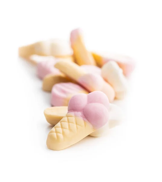 Jelly Snoep Vorm Ijs Gummy Bonbons Geïsoleerd Witte Achtergrond — Stockfoto
