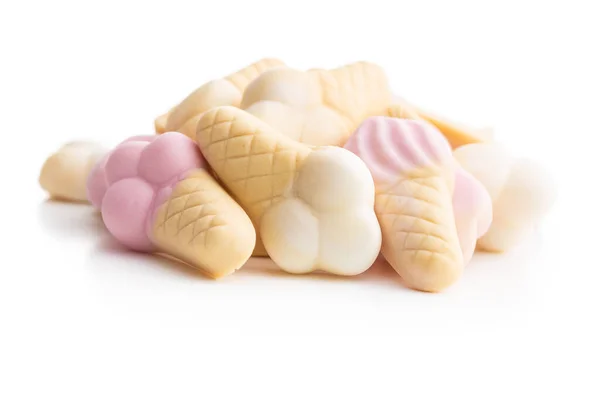 Jelly Snoep Vorm Ijs Gummy Bonbons Geïsoleerd Witte Achtergrond — Stockfoto