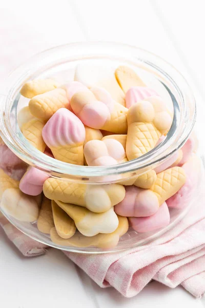 Jelly Snoep Vorm Ijs Gummy Bonbons Pot Servet — Stockfoto