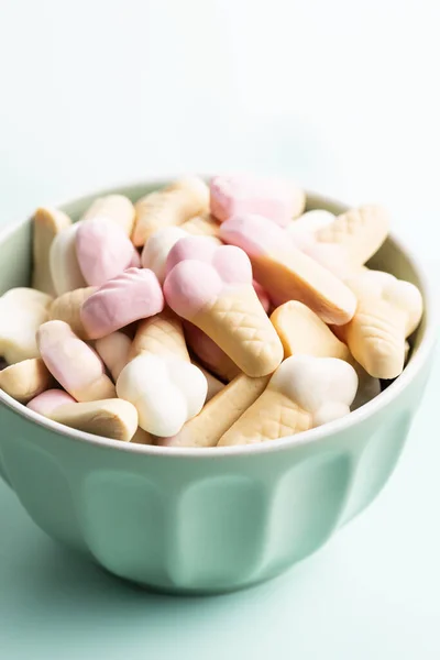 Jelly Candy Shape Ice Cream Gummy Bonbons Bowl — Stock Photo, Image