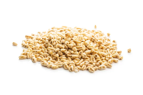 Напыщенная Пшеница Покрытая Медом Белом Фоне — стоковое фото