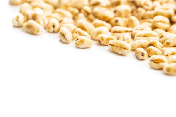 Puffed Wheat Covered Honey Isolated White Background — Stock Photo, Image