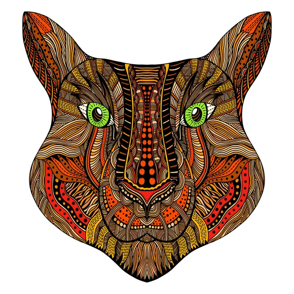 Imagen de cabeza de tigre — Vector de stock