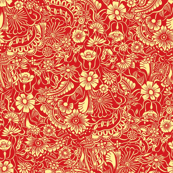 Patrón floral monocromo . — Vector de stock