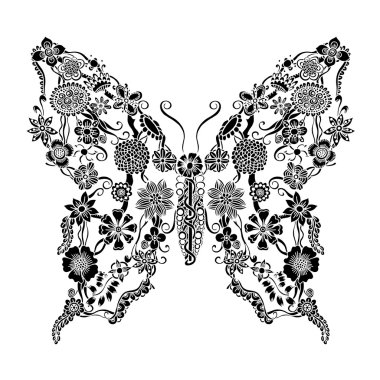 Dekoratif süslü kelebek