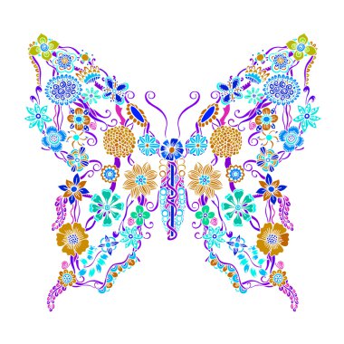 Dekoratif süslü kelebek