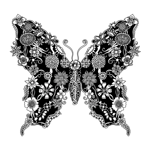 Dekorační ozdobné motýl — Stockový vektor