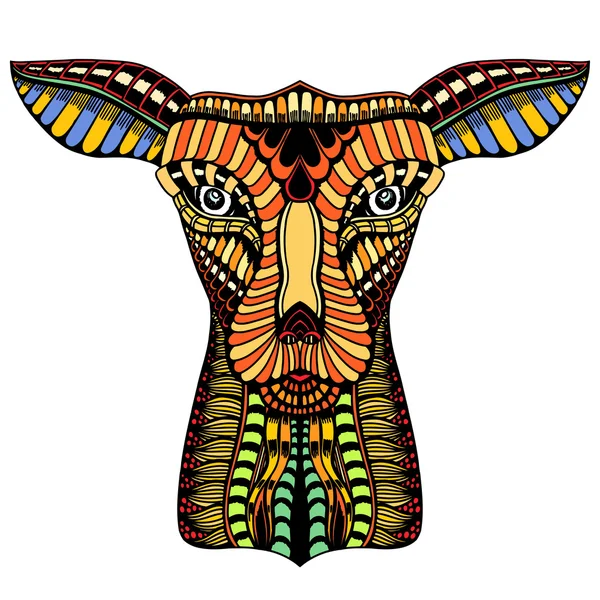 Doodle süslü geyik illüstrasyon