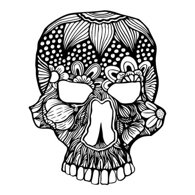 Zentangle kafatası stilize