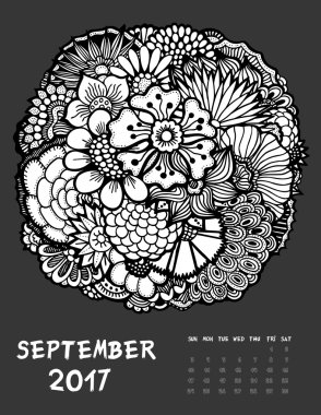 2017 takvim sayfası ayın