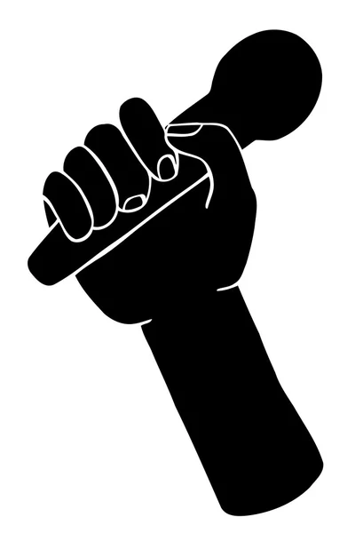 Hand with microphone — Stock Vector