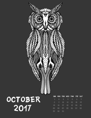 2017 takvim sayfası ayın