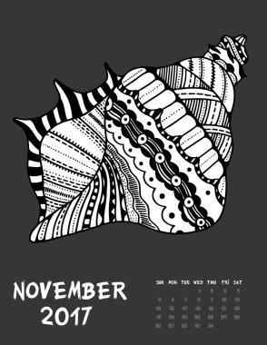 2017 takvim sayfası ayın