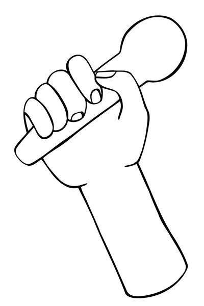 Hand with microphone — Stock Vector