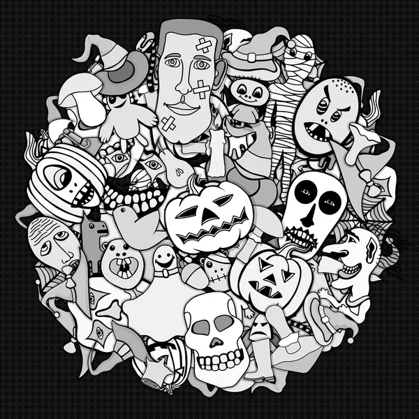 Halloween rodada ilustração . — Vetor de Stock