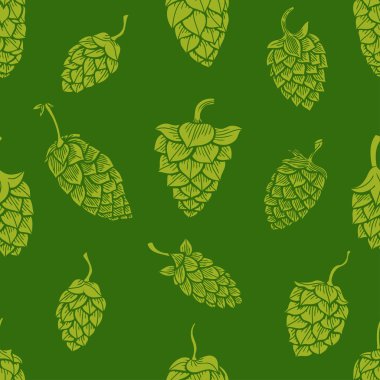 Yeşil şerbetçiotu ile desen