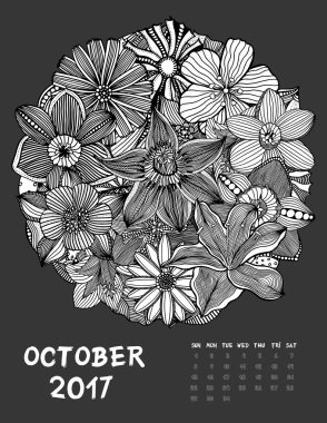 2017 takvim sayfası ayın