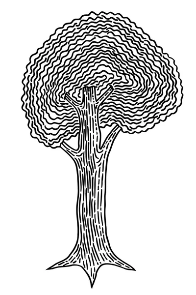 Monochrom abstrakter Baum — Stockvektor