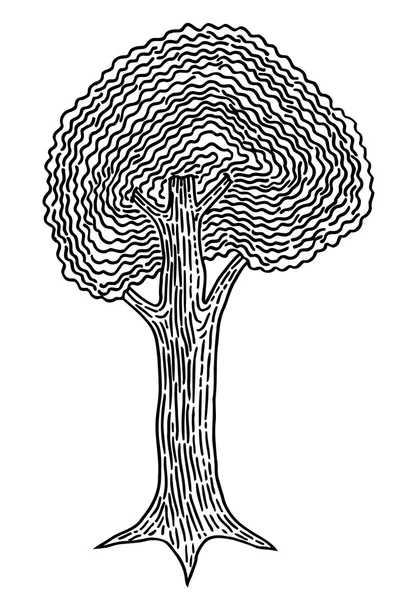モノクロ抽象ツリー — ストックベクタ
