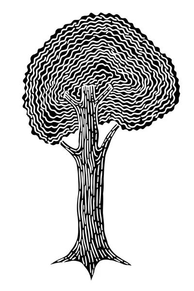 Monochromatyczne streszczenie drzewa — Wektor stockowy