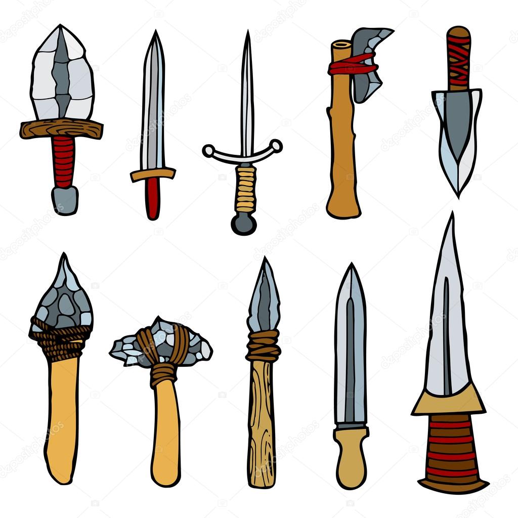Vector set of weapons.