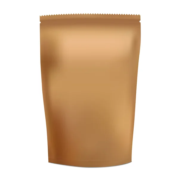 Altın boş folyo gıda Snack poşet çanta — Stok Vektör