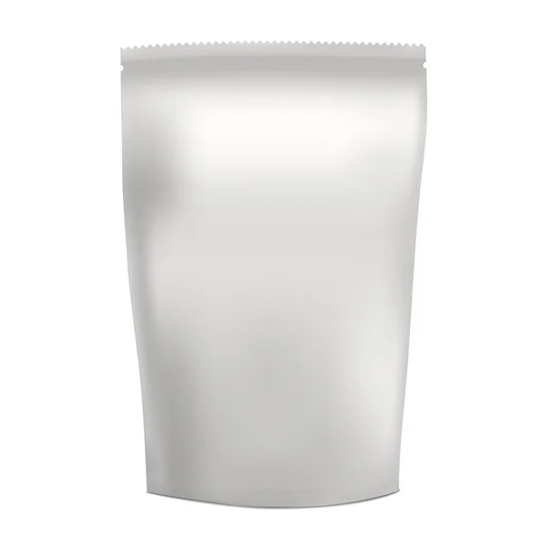 Τσάντα φακελάκι σνακ τροφίμων λευκό κενό φύλλο αλουμινίου — Διανυσματικό Αρχείο