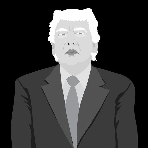 OCTOBER 20, 2016: Vector caricature cartoon portrait of Trump