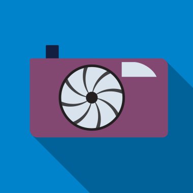 Photocamera simgesi mavi zemin üzerine