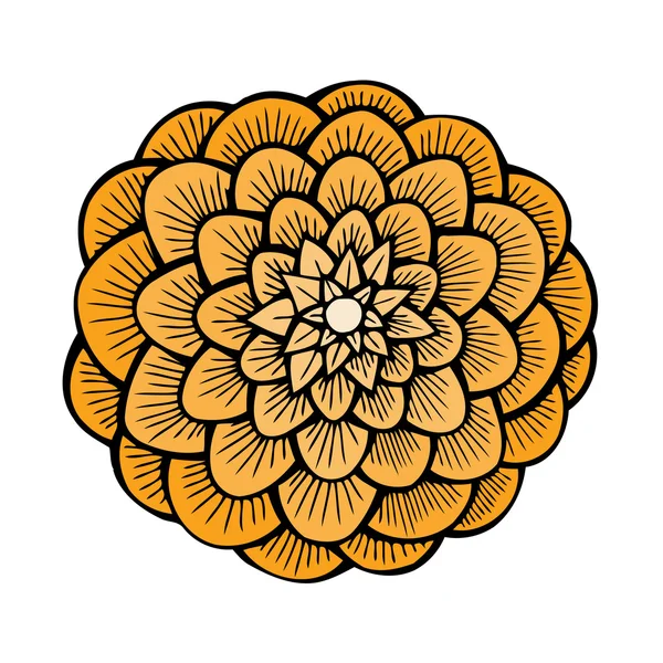 Belle dahlia jaune isolé — Image vectorielle