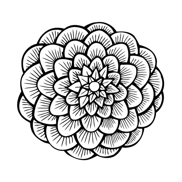 Belle dahlia monochrome isolé — Image vectorielle