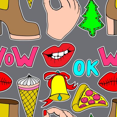 Moda yama rozetleri ile Seamless Modeli