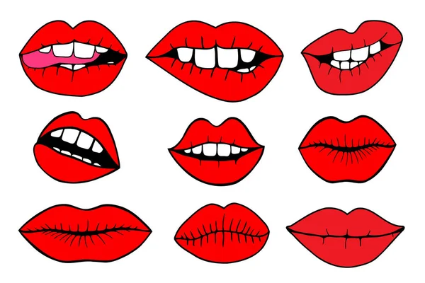 Vector illustrations - Sweet lips. — Stock Vector