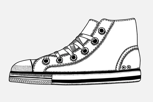 Desenho desenhado à mão de sapatos esportivos — Vetor de Stock