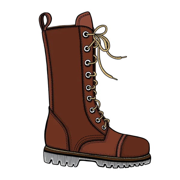 Woman's brown leather boots — Stock Vector