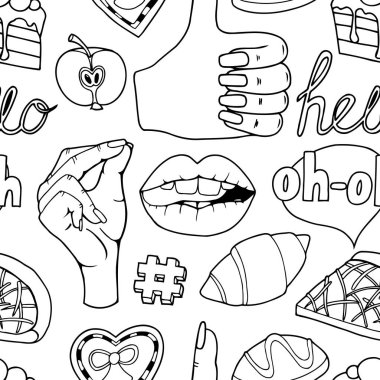 Moda yama rozetleri ile Seamless Modeli