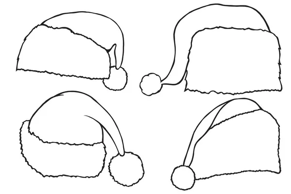 Sombreros de garabato Santa Claus — Archivo Imágenes Vectoriales