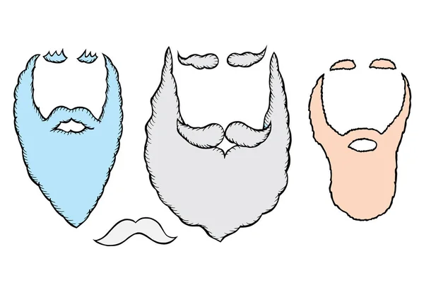 Bigote y barbas de santa — Vector de stock