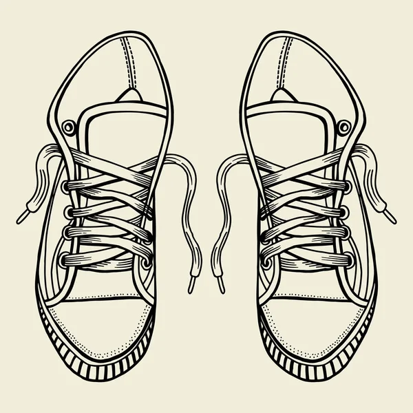Ескіз кросівки ілюстрація . — стоковий вектор